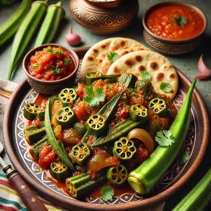 30 Indian Dark Green Tender Okra Seeds F1 Desi Bhindi Bendakaya भिन्डी - Early Variety First harvesting :40-45 Days After Sowing Planting Easy to Grow Outdoor Summer Garden (Abelmoschus esculentus)