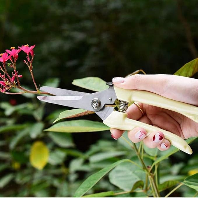 2-Pack Premium Gardening Pruning Shears Set - Includes Straight Blade Scissors & Bypass Pruner - Stainless Steel Blades for Easy Trimming, Cutting Branches, Flowers & Fruits