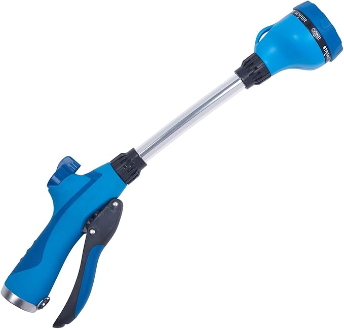 Sprout 65105-AMZ Melnor 8-Pattern 15" Watering Wand and QuickConnect Product Adapter Amazon Bundle, Blueberry Blue