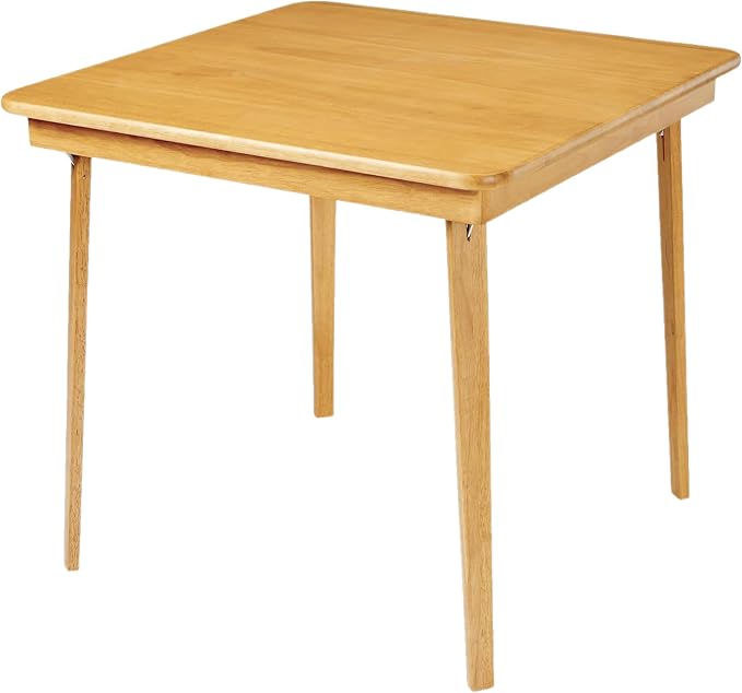 Stakmore Classic Straight Edge Square Wood Folding Card Table, 32" x 32", Oak - Foldable Wooden Tabletop Furniture for Cards, Board Games, Dining, and Extra Seating