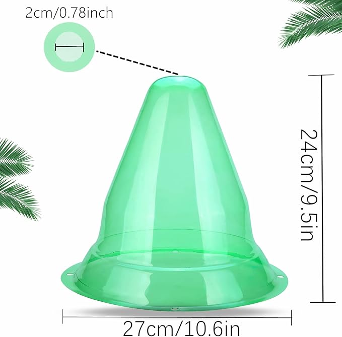 【10 Pieces】 Garden Cloches for Plants, Large Plant Covers Plant Protectors Transparent Bell Jar Cloches to Protect Plants from Birds, Slugs, Frost, Freeze Weather, 10.6" D x 9.5" H, Green