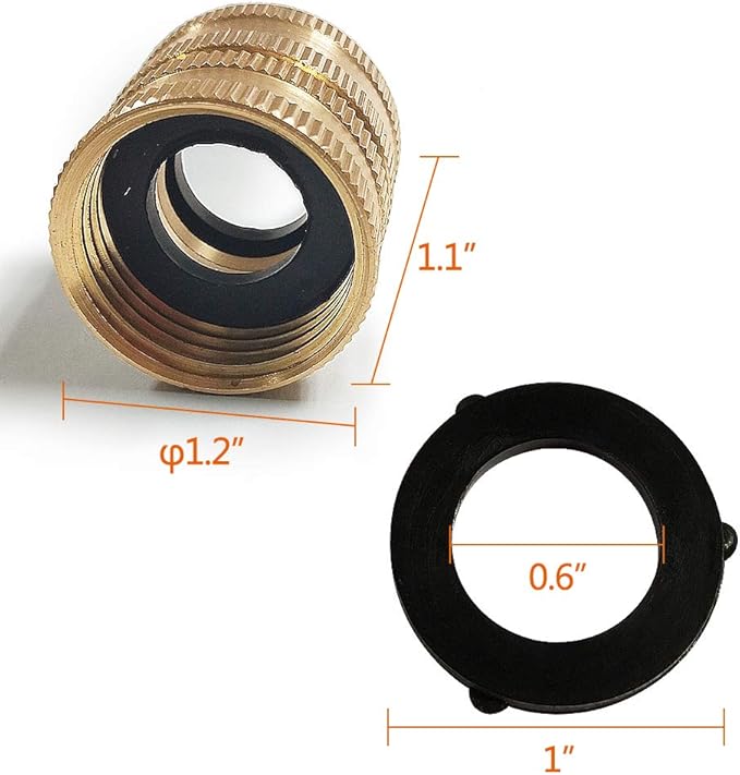 Twinkle Star 2 Pack 3/4" Brass Garden Hose Connector with Dual Swivel for Male Hose to Male Hose, Double Female
