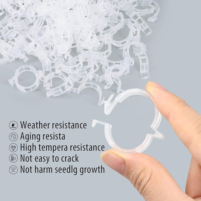Tomato Clips, 100 Pcs Support Clips, Plastic Trellis Clips, Garden Clips to Grow Upright Makes Plants Healthier for Tomato Cucumber Grape Vegetables Plants