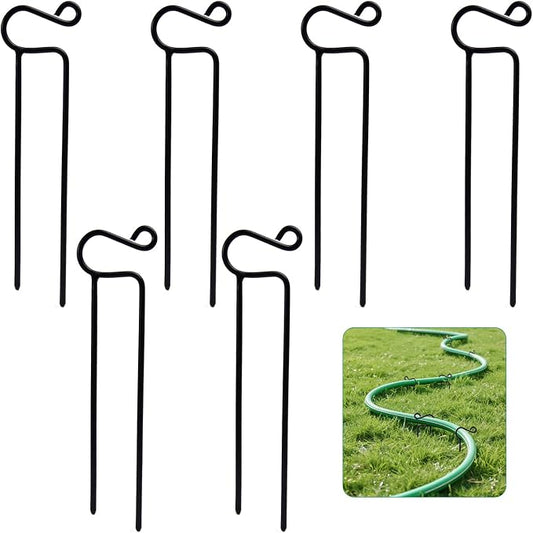 6 PCS Hose Guides for Garden, Hose Guards for Flower Beds, Heavy Duty Steel Hose Guide Stakes for Plant Protection, Garden Hose Mounting Direction for Lawn & Yard Outside