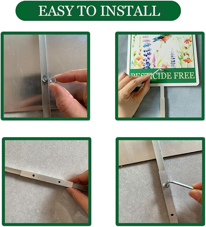 Butterfly Habitat Yard Sign With Stakes Do Not Mow Do Not Spray Signs No Mow May Wildflower Pollinator Friendly Habitat Reflective Rustproof Aluminium Garden Stake Outdoor 8X12 IN