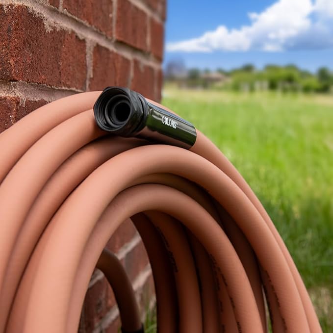 Flexzilla Colors Lead-In Garden Hose 5/8in. x 5ft., Lightweight All-Weather Water Hose, Durable and Flexible, Leak-Free Connections, Red Clay