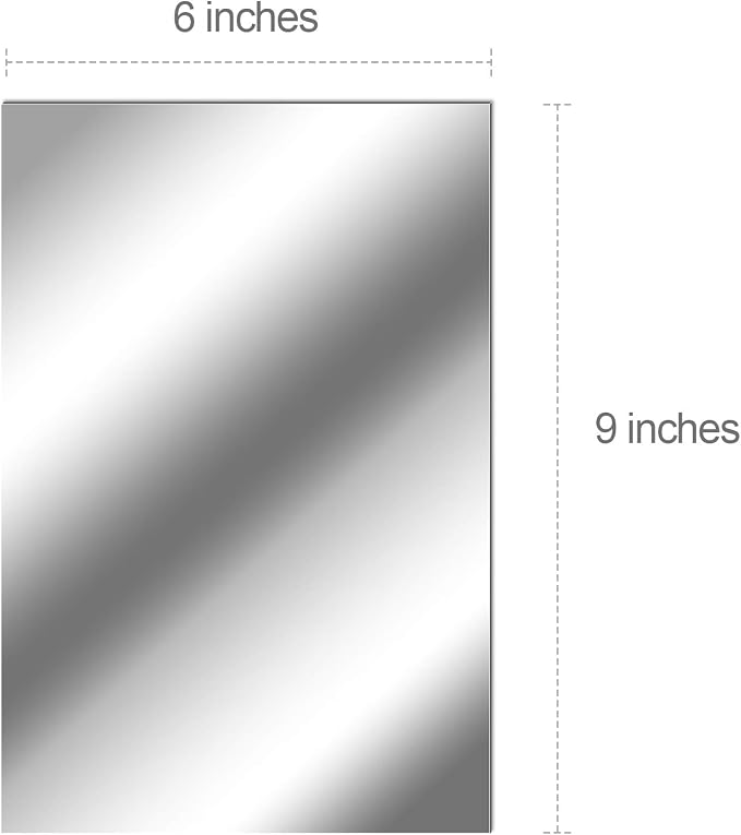 Zonon Flexible Mirror Sheets Self Adhesive Non Glass Mirror Tiles Stickers for Home Wall Decor(10 Pieces,6 x 9 Inches)