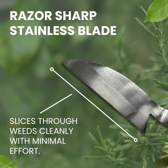 Hounen Miyawaki Nejiri Kama Weeder – Japanese Weeding Sickle, Twisted Stainless Steel, 4.7 in (12 cm) Blade, 13 in (33 cm) Wood Handle, Root Slicer for Garden Beds & Crabgrass, Made in Japan