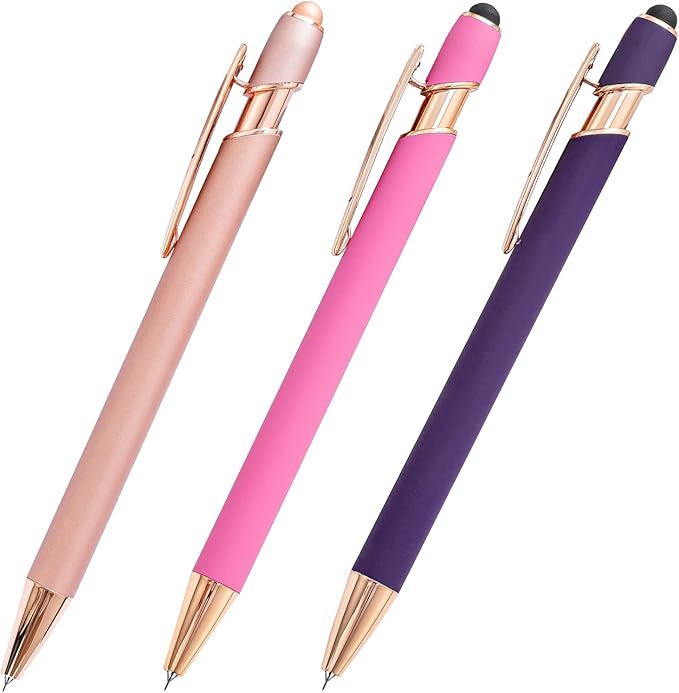 3 Pieces Pin Pen Weeding Tool for Vinyl, Precision Weeding Pen Tools Quick Air Release Tool Pinpen Vinyl Pen Weeder Touch Screen Pen (Frosted Rose, 3)