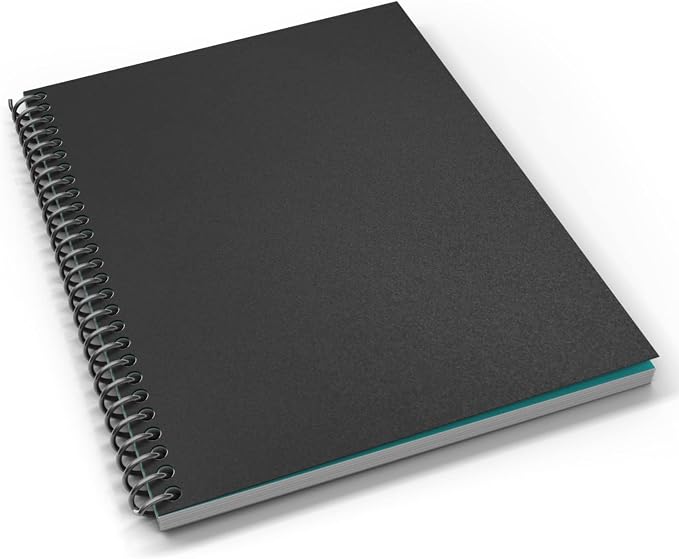 Binditek 500 Pack 12 Mil Sand-Textured Polycover - Midweight for Business Reports and Proposals - Lightly Sanded Finish - with Square Corners, Un-Punched, Black Color, Office Supplies