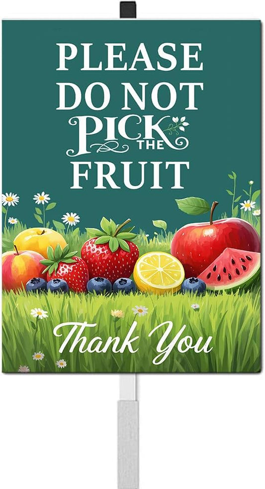 Private Property Please Don't Pick The Fruit Thank You Yard Sign With Stake Rustproof Reflective Aluminum Fruit Garden Signs Stand for Home Harvest Orchard Decoration Outdoor (8x12) IN