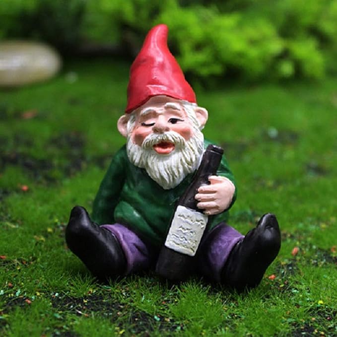 MUAMAX Miniature Garden Gnomes Fairy Garden Gnome Figurines Small Fairy Gardens Accessories Funny Campfire Gnomes Set of 3