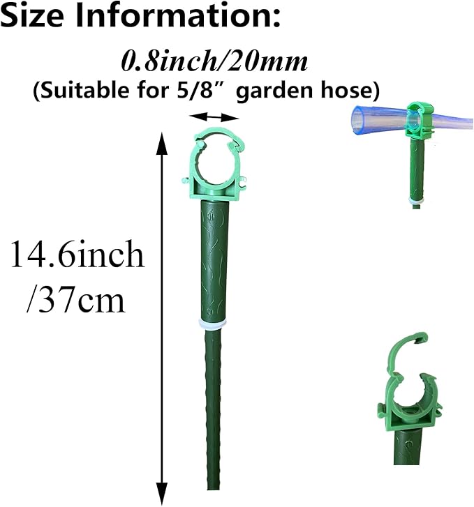 5/8”Garden Hose Holder Brackets to Keep Hose off Lawn Decorative Outdoor Post Garden Hose Support Water Sprinkler Hose Stand Butler Gardening Supplies Hose Guide for Garden Lawn Yard 6pc (SET A)