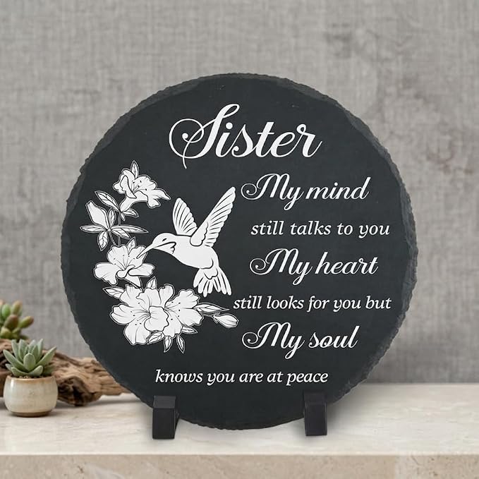 Sister Memorial Stone, Memorial Gifts for Loss of Sister Sympathy Garden Stepping Stone in Loving Memory of Sister Plaque Slate