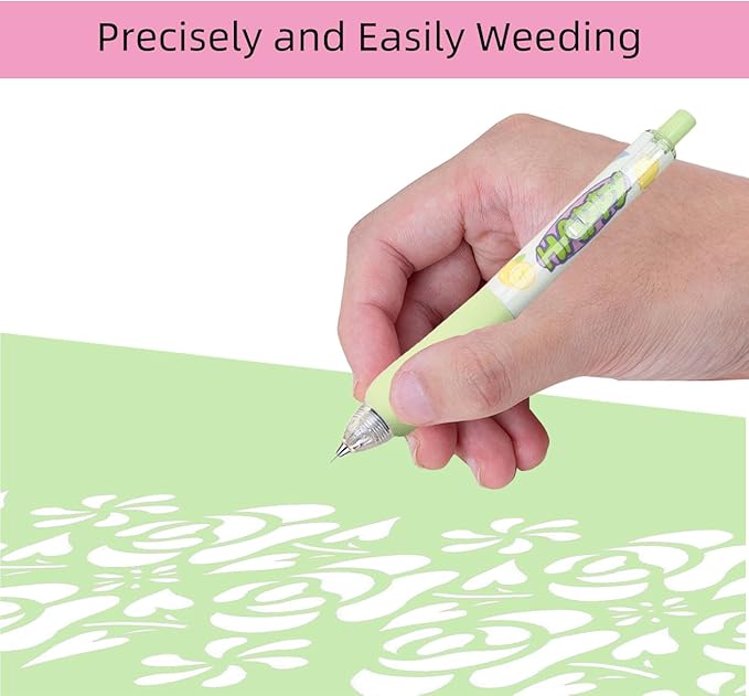 2 Piece Random colour Pin Pen Weeding Tool for Vinyl, Precision Weeding Pen Tools Quick Air Release Tool Pinpen for DIY Weeder Replacement for Cricut Cutting Machines (2 Piece Random Colour)