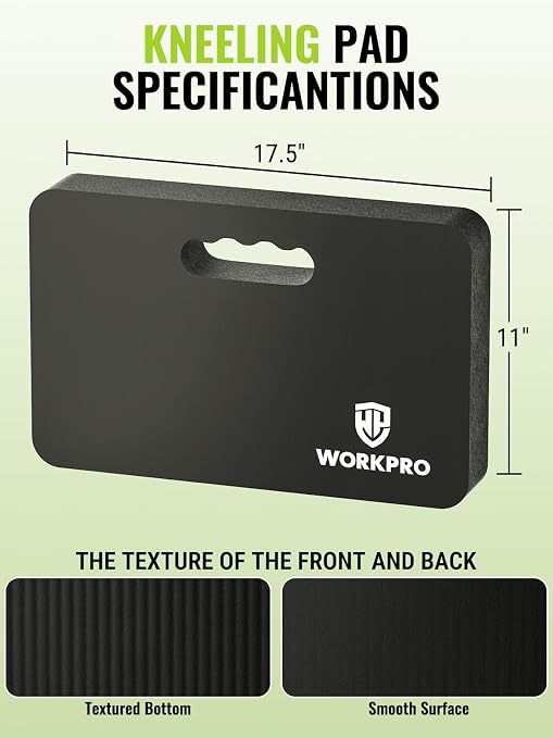 WORKPRO Extra Thick Kneeling Pad, Soft NBR Foam Cushioning for Knee, Large Foam Kneeler Mat for Gardening, Bathing Baby, Exercise, Workout Supplies, 17.5 x 11 x 1.5 in, Black