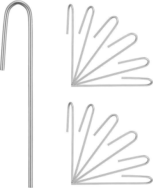 120 Pack Drip Tubing Stakes, 5 inch Galvanized Steel Landscape Staples for 1/4" or 1/8" Diameter Tubing - Irrigation Anchors for Garden and Lawn