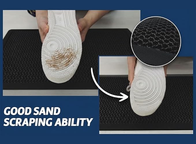 Muddy Mat® Meshy Mat™ Door Mat Heavy-Duty Quick-Dry Floor Mat, Sand & Dirt Trapper for Indoor & Outdoor, Ideal for Entrance, Mudrooms,Patios & Garages,Low-Profile,Non-Slip,Washable– Black 23"x35"x0.4"