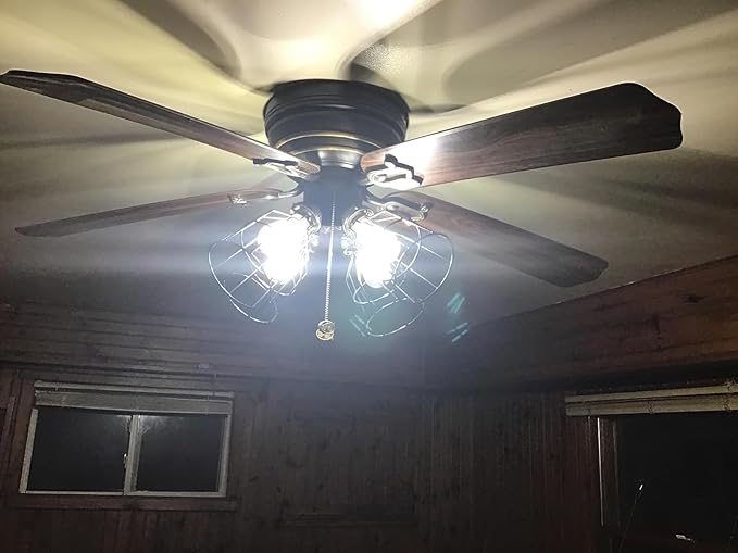 Ceiling Fans Light Covers Metal Shade, Industrial Style Replacement Lamp Guard with Standard 2-1/8" Fitter Size, 6.9" high x 5.1" Diameter, Pack of 4