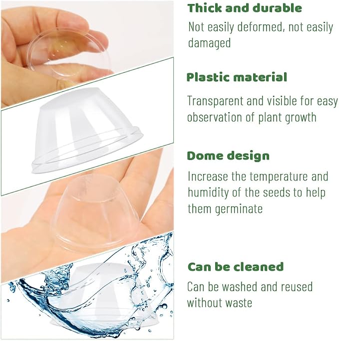 50Pcs Grow Domes 4cm/1.57in Inner Diameter, Transparent Replacement Pod Grow Domes Cap, Humidity Domes Cover Lid, Domes Cap for Grow Basket, Greenhouse, Hydroponic Growing (50)