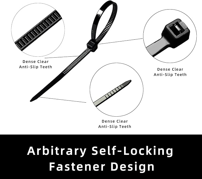 Cable Zip Ties,4 Inch Small Cable Ties,250PCS Multi-Purpose Nylon Zip Ties,Self-Locking Wire Ties used for home, garden, garage,indoor and outdoor. Mini Black Cable Ties