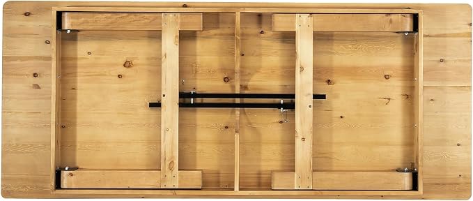 Flash Furniture HERCULES 8' x 40" Rectangular Antique Rustic Solid Pine Folding Farm Table, Light Natural