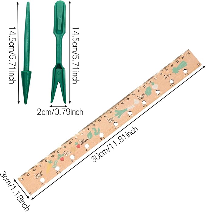 Spacer Tool Seeder Planting Ruler - Seeding Spacing Ruler with Precise Measurements,Seedlings Dibber Hand Transplanting Tools,for Vegetable Gardens, Yard