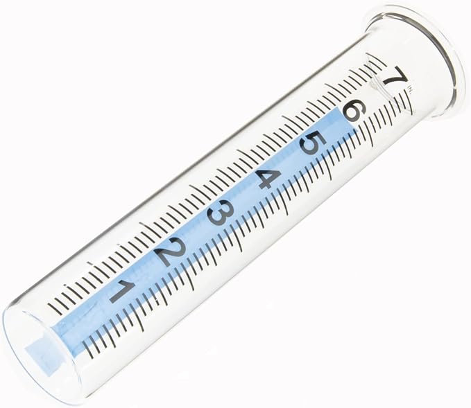 7" Capacity Rain Gauge Glass Replacement Tube with Lid Design for Yard Garden Outdoor Home (01)