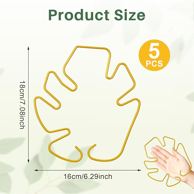 Monstera Plant Support for Indoor Plants Metal Plant Stem Holder Plant Support Ring for Climbing Plants Stem Stabilizer (6.29 * 7.08inch/ 5)
