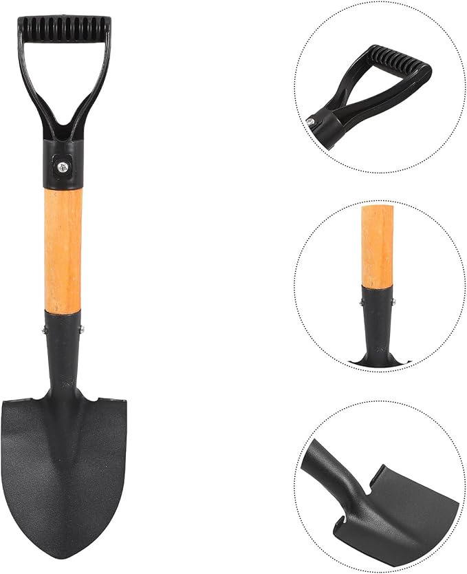 Vegetable Planting Tool and Soil Digging Shovel for Gardening, 36Cm Metal Hand Trowel with Short Handle, Multi-Functional Outdoor Soil Loosening and Transplanting Tool