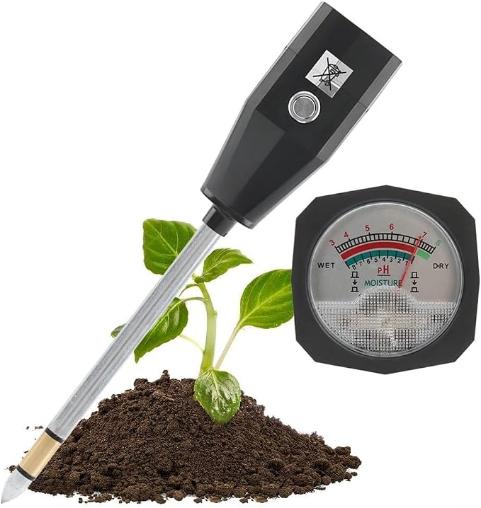 Soil pH Tester and Moisture Meter for Garden Use Portable Soil Testing Tool for Optimal Plant Growth (30cm)