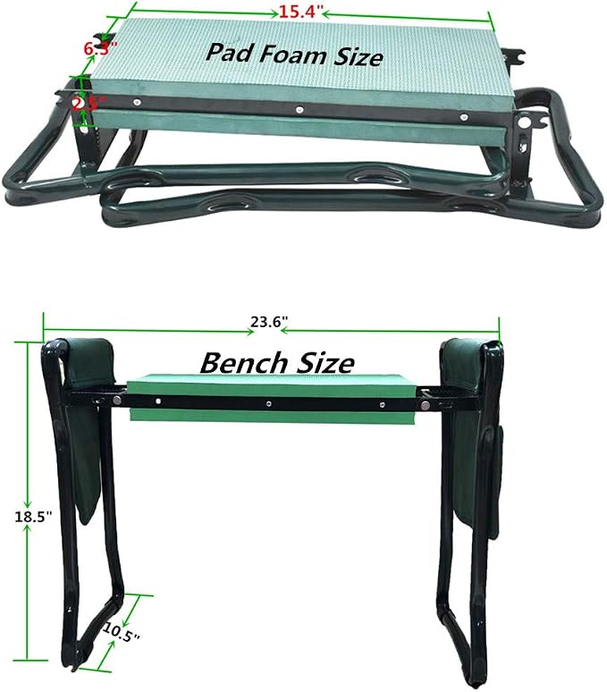 AWEHIRU labworkauto Garden Foldable Bench Seat Stool Kneeler Portable Garden Folding Stool