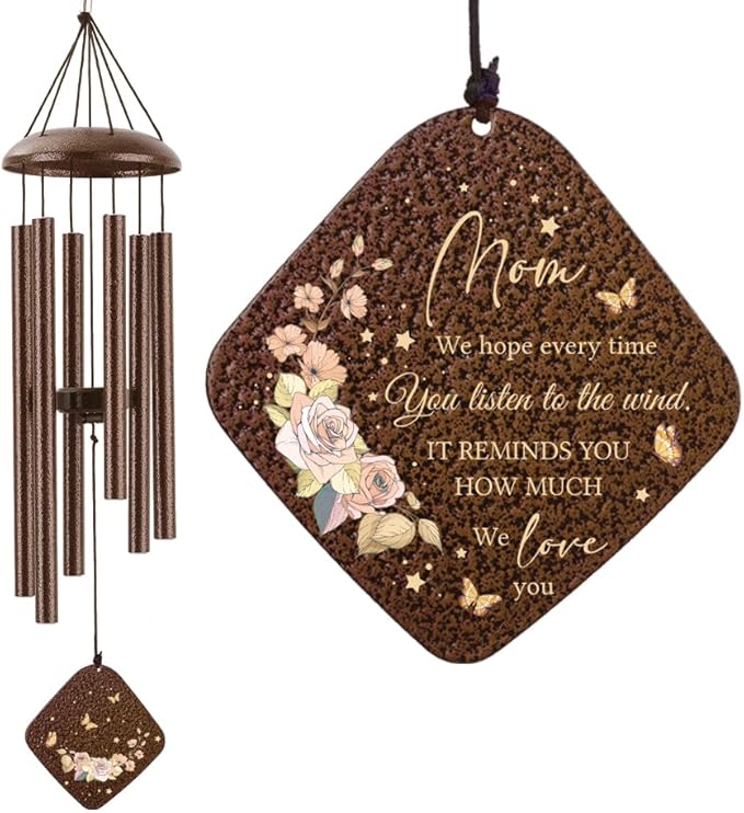 Gifts for Mom from Daughter Son, 32" Bronze Wind Chimes, Best Mom Ever Gift for Mama Mother in Law Mother Birthday Gift