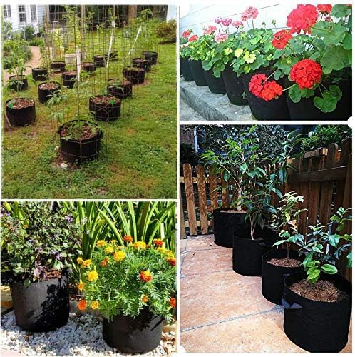 12-Pack 3 Gallon Plant Grow Bags Heavy Duty Thickened Nonwoven Fabric Pots with Handles