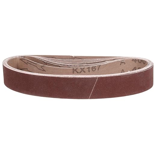 1-1/8 x 21 Inch Sanding Belt, 10 Pcs 400 Grit Aluminum Oxide Knife Sharpener Belts Work Sharpening for Belt Sander Knife Carving Tool Metal Working