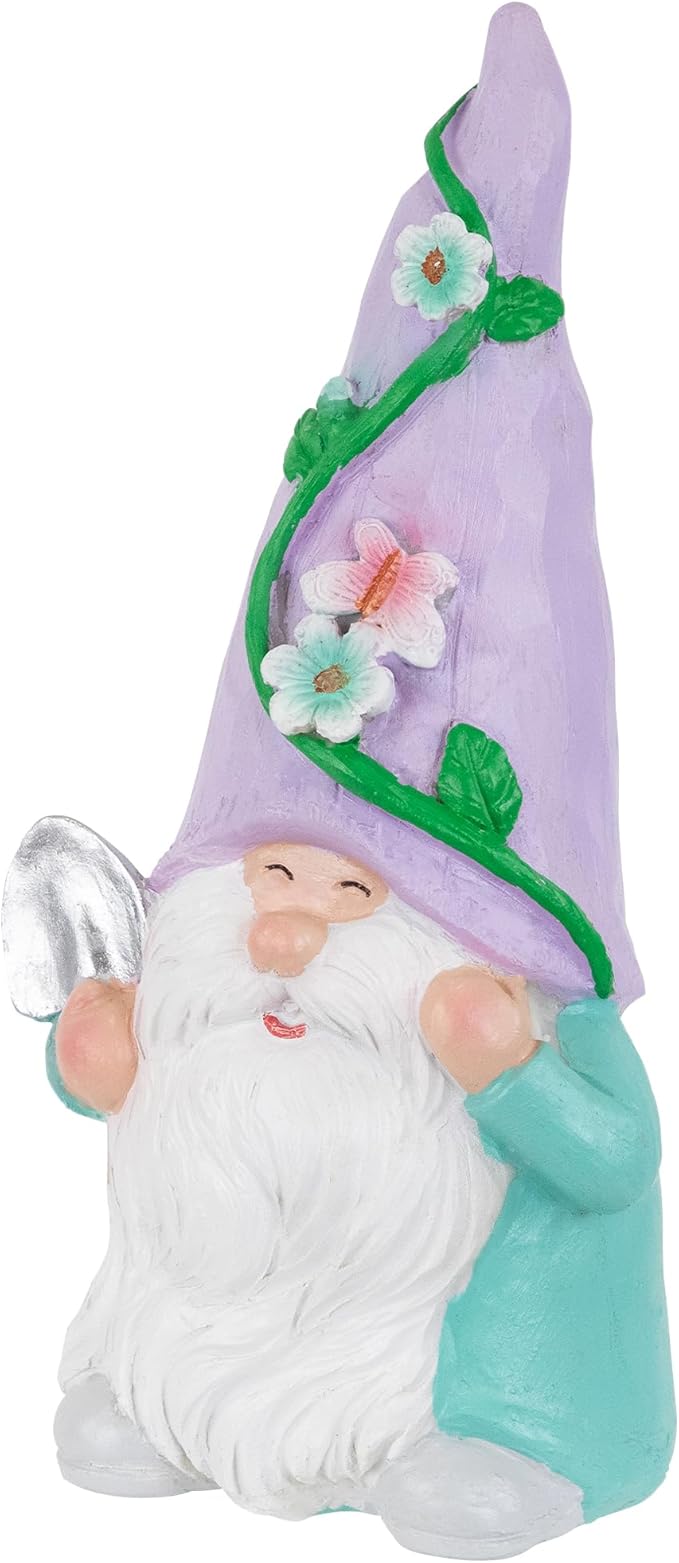Northlight Happy Gardening Gnome with Shovel Outdoor Garden Statue - 8"