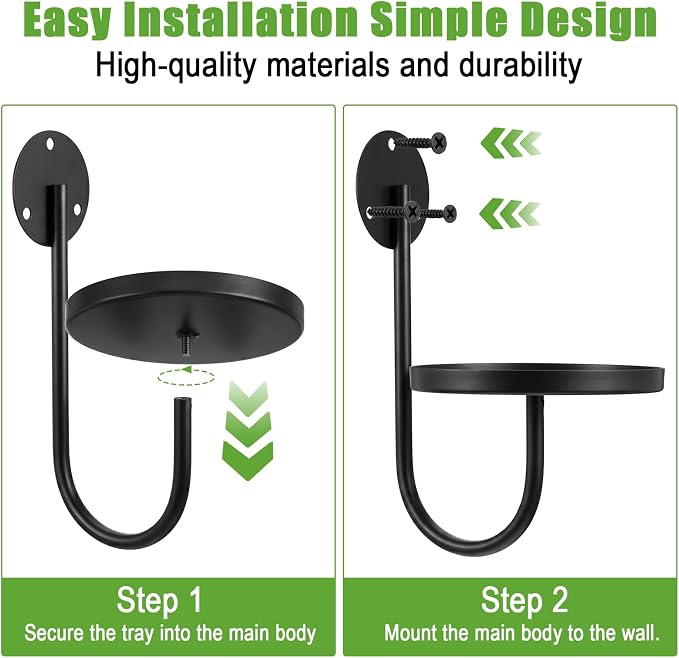 3 Pcs Wall Planters for Indoor Plants, Wall Mounted Plant Holder, Metal Plant Floating Decor Shelves, Space Saving, Walls Hanging Decor for Bedroom, Living Room, Kitchen, Office, Bathroom