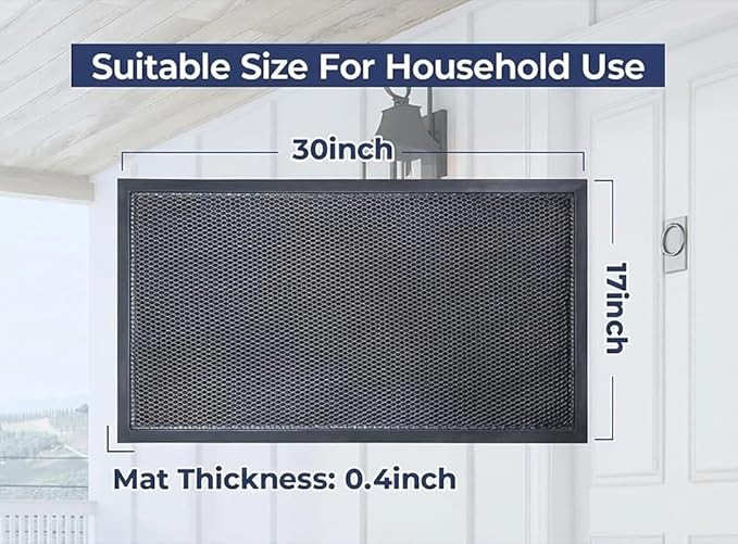 Muddy Mat® Meshy Mat™ Door Mat Heavy-Duty Quick-Dry Floor Mat, Sand & Dirt Trapper for Indoor & Outdoor, Ideal for Entrance, Mudrooms,Patios & Garages,Low-Profile,Non-Slip,Washable– Grey 36"x60"x0.4"