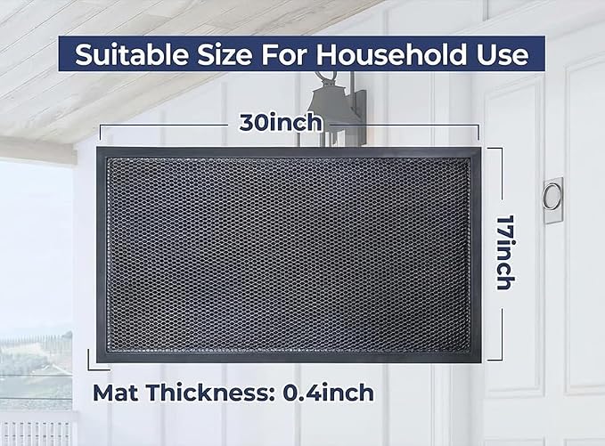 Muddy Mat® Meshy Mat™ Door Mat Heavy-Duty Quick-Dry Floor Mat, Sand & Dirt Trapper for Indoor & Outdoor, Ideal for Entrance, Mudrooms,Patios & Garages,Low-Profile,Non-Slip,Washable– Grey 32"x60"x0.4"