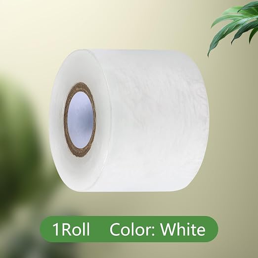 5cm Wide Fruit Tree Grafting Tape, 200 Meters Long PE Stretchable Garden Grafting Tool Plants Self Adhesive Floristry Film for Floral Tree and Poly Budding White,1 Roll