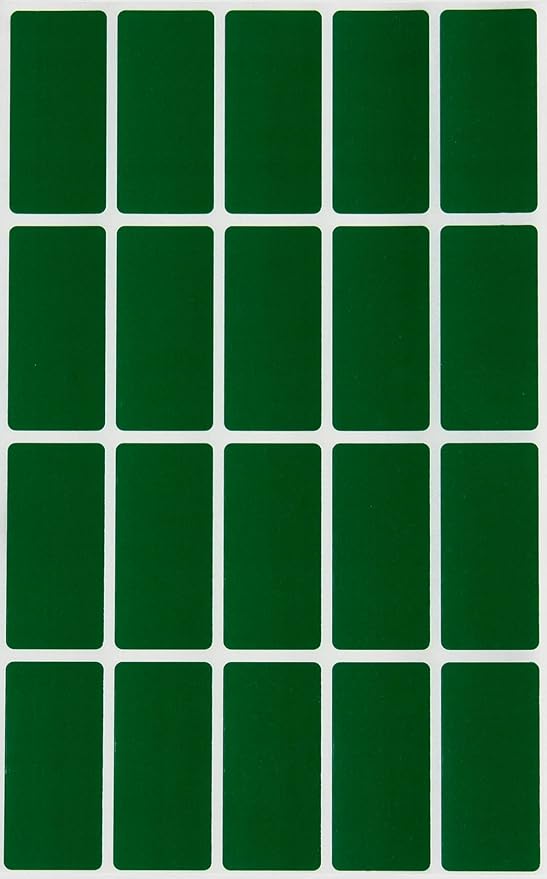Royal Green Rectangle Sticker Labels 1.57 inch x 0.75 inch (40mm x 19mm) Forest Green - 1000 Pack