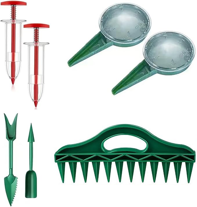 Ochine Seed Spreader, Sowing Seeds Dispenser Set, Mini Seed Dispenser for Small Seeds, Small Seed Planter Tool, Handheld Seed Planter Tool Seed Dibber Multifunctional Seed Spacer Gardening Tools