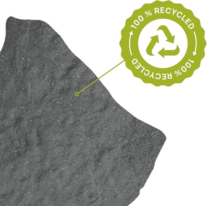 Gardener's Supply Company Flagstone Recycled Rubber Stepping Stone For Garden Walkway | Outdoor Patio Decor & Lawn Pathway Landscaping Stepping Blocks | 17"W X 1/2 Thick | Qty: 1 Stone