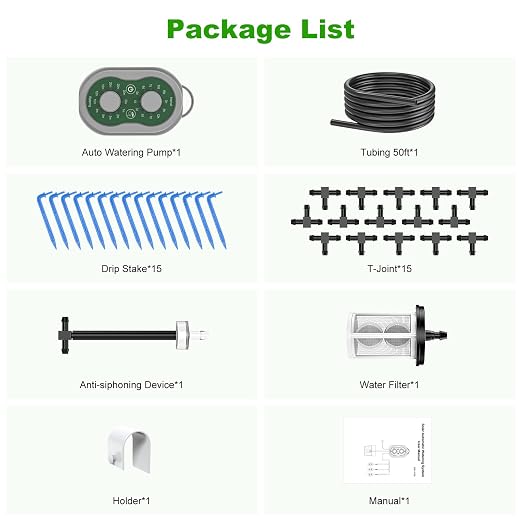 Automatic Plant Waterer Indoor Self Watering System for Pot Plant,Battery Powered Outdoor IPX5 Waterproof Auto Drip Irrigation Kit Beginner-Friendly Water 15 Plants
