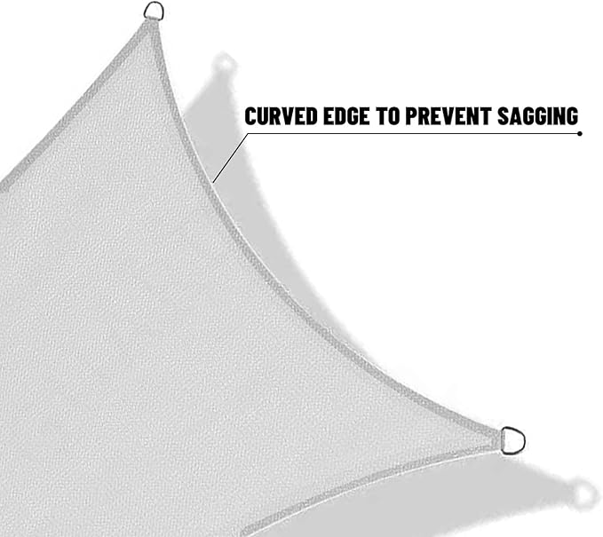 SUNNY GUARD Sun Shade Sail 20'x20'x20' Triangle Silver Grey UV Block Sunshade for Backyard Yard Deck Patio Garden Outdoor Activities and Facility(We Make Custom Size)