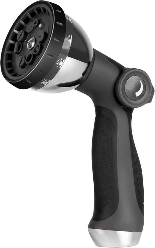 Garden Hose Nozzle Water Spray with 10 Adjustable Watering Patterns &On Off Valve for Easy Water Control - High Pressure Water Hose Nozzle for Garden Hose