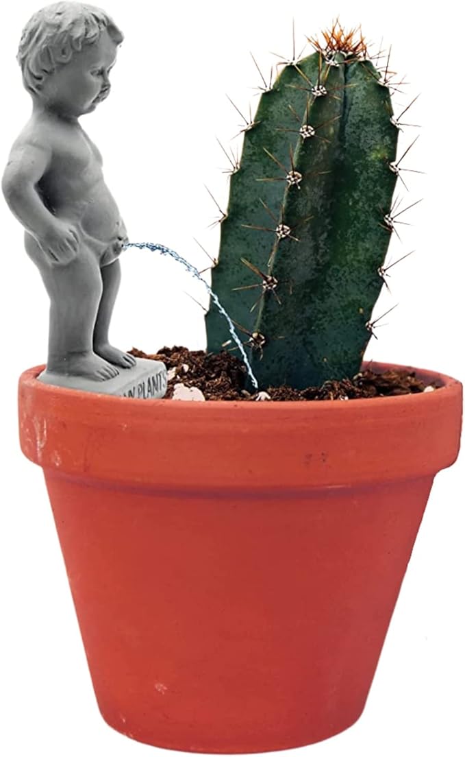NPW Plant Life “Pee My Plants” Self-Watering Stake Statue – Funny Self-Watering Plant Spike, Novelty Garden & Houseplant Decor