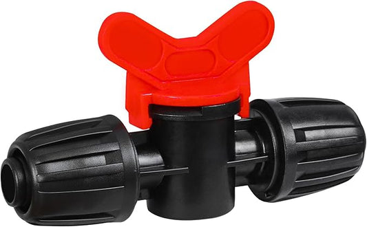 10 Pack 1/2 Inch Drip Irrigation Valve Fittings (1/2" ID x 0.65" OD) - 1/2'' Drip In-Line Shut Off Valve Anti-Drop Barbed Lock Nut Flow Control Valve Connectors for 1/2 Inch Drip Tubing