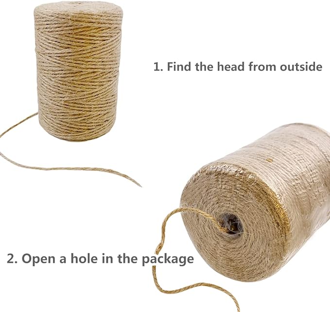 PerkHomy Natural Jute Twine 600 Feet Long Colored Twine Rope for Crafts Gift Wrapping Packing Gardening and Wedding Decor (Red)