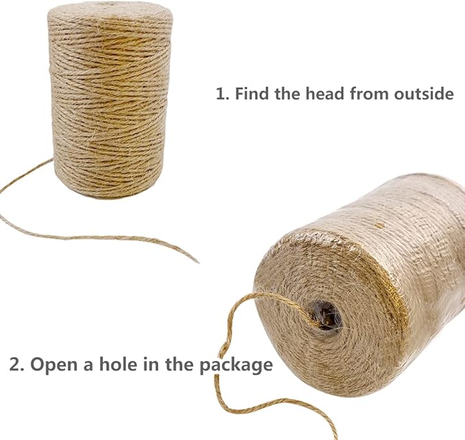 PerkHomy Natural Jute Twine 600 Feet Long Colored Twine Rope for Crafts Gift Wrapping Packing Gardening and Wedding Decor (Green)